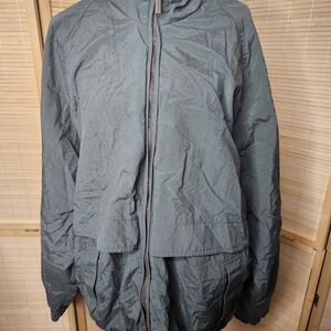 Dockers Golf Windbreaker Jacket Mens Large Green Nylon Full Zip Lightweight Vint